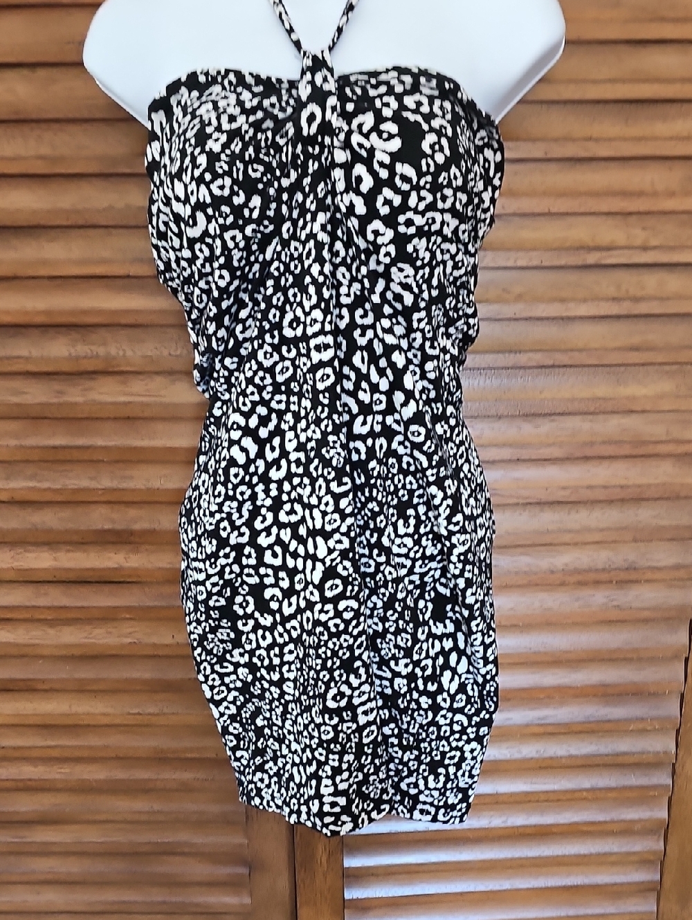 Charlotte Russe Black and White Strapless Animal Print Dress